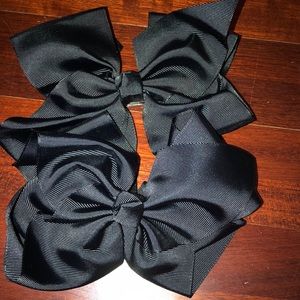 Texas Size Big Hair Bows with French Clip. BLACK